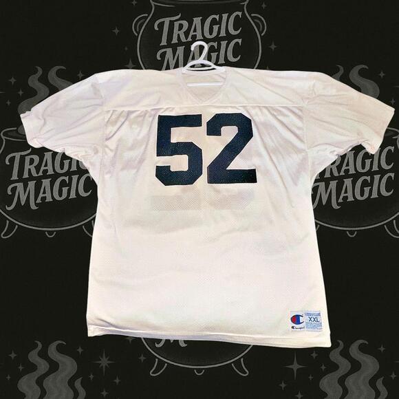 Vintage Champion Double Mesh Practice Football Jersey #52 White XXL - Picture 1 of 8